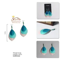 گوشواره جیپسی آویزی پر های رنگی EAR324B0