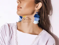 گوشواره آویزی ریش ریش رنگی EAR310B0