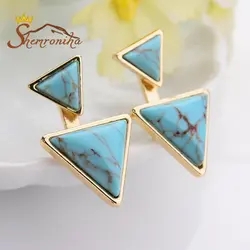 گوشواره مدرن دوطرفه زیرگوشی نگین سنگ باهاما EAR222G0