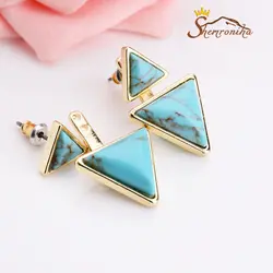 گوشواره مدرن دوطرفه زیرگوشی نگین سنگ باهاما EAR222G0