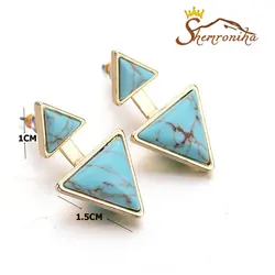 گوشواره مدرن دوطرفه زیرگوشی نگین سنگ باهاما EAR222G0