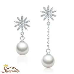 گوشواره نامتقارن گل و مروارید کد EAR177S0