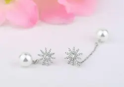 گوشواره نامتقارن گل و مروارید کد EAR177S0