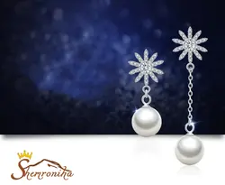 گوشواره نامتقارن گل و مروارید کد EAR177S0