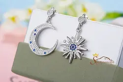 گوشواره نامتقارن ماه و ستاره کریستال کد ۱۳۶۵۴