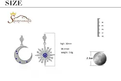گوشواره نامتقارن ماه و ستاره کریستال کد ۱۳۶۵۴