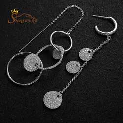 گوشواره لوکس نا متقارن ترکیب میخی و بخیه ای سیلور کد ۱۱۴۲۸