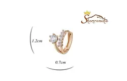 گوشواره زنانه رینگی  گل کریستال زیرکنیا گلد کد ۱۱۴۰۴