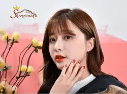 گوشواره زنانه رینگی  گل کریستال زیرکنیا گلد کد ۱۱۴۰۴