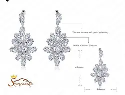 گوشواره تمام کریستال اتریش روکش پلاتین کد ۱۲۸۳۲