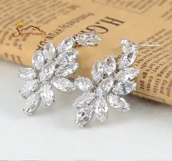 گوشواره تمام کریستال اتریش روکش پلاتین کد ۱۲۸۳۲