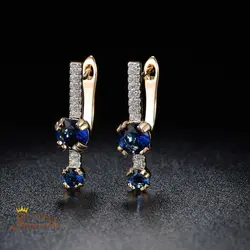 گوشواره میخی دوطرفه نگین کریستال آبی کد ۱۳۶۶۵