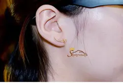 گوشواره کوتاه بلند فلش سیلور کد ۹۶۷۳