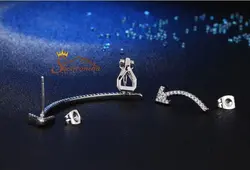 گوشواره کوتاه بلند فلش سیلور کد ۹۶۷۳