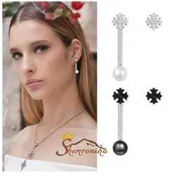 گوشواره نامتقارن کوتاه بلند سیلور و مشکیAPM Monacoفرانسه ۹۶۷۲