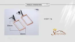 گوشواره با آویز مستطیل کد ۱۳۶۵۹