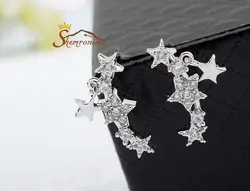 گوشواره روی گوشی طرح ستاره نگین اتریش سیلور کد ۹۶۶۶