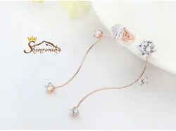 گوشواره مدرن طرح پیچک با آویز کریستال اتریش گلد کد ۹۶۶۵