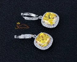 گوشواره کلاسیک رینگی با نگین کریستال زرد  ۹۶۶۱