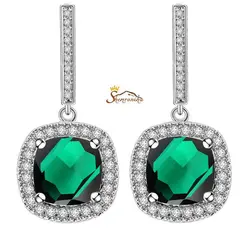 گوشواره کلاسیک رینگی با نگین کریستال زرد  ۹۶۶۱