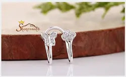 کلیپس گوش فانتزی طرح گل و پروانه سیلور کد ۹۶۵۴