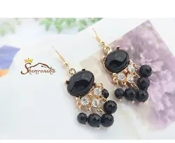 گوشواره منگوله ای مشکی کد ۷۸۶۰