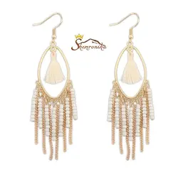 گوشواره حلقه ای منگوله دار کد ۷۸۵۶