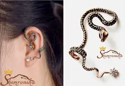 گوشواره بلوتوثی کلیپسی طرح مار بلک سیلور کد ۷۸۳۵