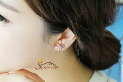 گوشواره پشت لاله گوشی طرح ستاره و مروارید سیلور کد ۷۸۳۶