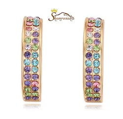 گوشواره میخی با کریستال های رنگی کد ۷۸۳۱