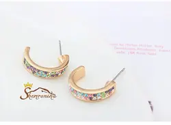 گوشواره میخی با کریستال های رنگی کد ۷۸۳۱