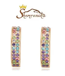 گوشواره میخی با کریستال های رنگی کد ۷۸۳۱