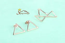گوشواره مسی مدرن دو تکه طرح هرم - رزگلد کد ۶۴۶۴
