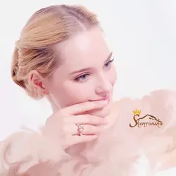 انگشتر حلقه زنانه سولیتر شیک کریستال چک روکش طلا گلد کد ۱۱۳۱۸