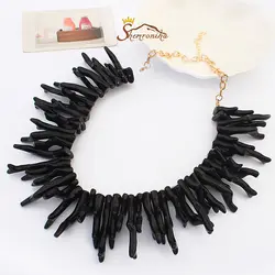 گردنبند اکریلیک هندی با مهره های مشکی کد ۶۵۲۱