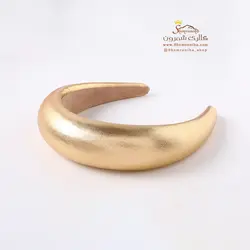 تل و هدبند زنانه پهن براق طلایی ACC087G0