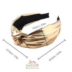 تل و هدبند زنانه پارچه ای براق پهن نقره ای ACC077W0