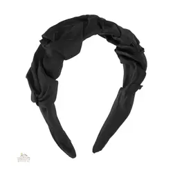 تل و هدبند زنانه پارچه ای پهن مشکی ACC078B0