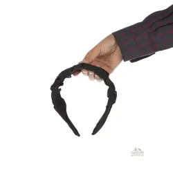 تل و هدبند زنانه پارچه ای پهن مشکی ACC078B0