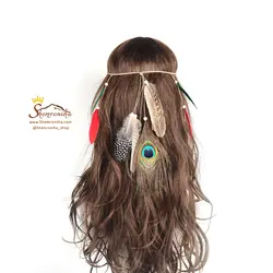 تزیینات مو سرخپوستی پر طاووس و پر ACC025S0