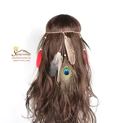 تزیینات مو سرخپوستی پر طاووس و پر ACC025S0