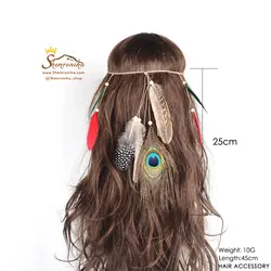 تزیینات مو سرخپوستی پر طاووس و پر ACC025S0