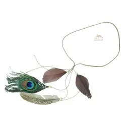 تزیینات مو سرخپوستی پر طاووس و پر قهوه ای ACC026S0