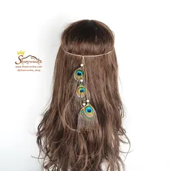 تزیینات مو سرخپوستی پر طاووس ACC024S0