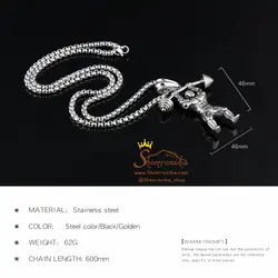 گردنبند فیگور وزنه بردار بدنسازی سیلور NEC345S0
