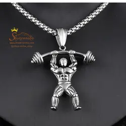 گردنبند فیگور وزنه بردار بدنسازی گلد NEC346G0