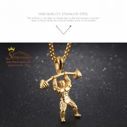 گردنبند فیگور وزنه بردار بدنسازی گلد NEC346G0