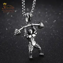 گردنبند فیگور وزنه بردار بدنسازی گلد NEC346G0