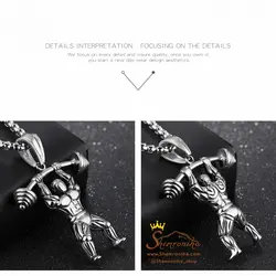 گردنبند فیگور وزنه بردار بدنسازی گلد NEC346G0