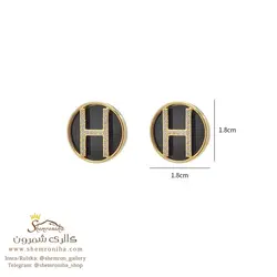 گوشواره زنانه H هرمس سفید طلایی مدل ‎ EAR832G0